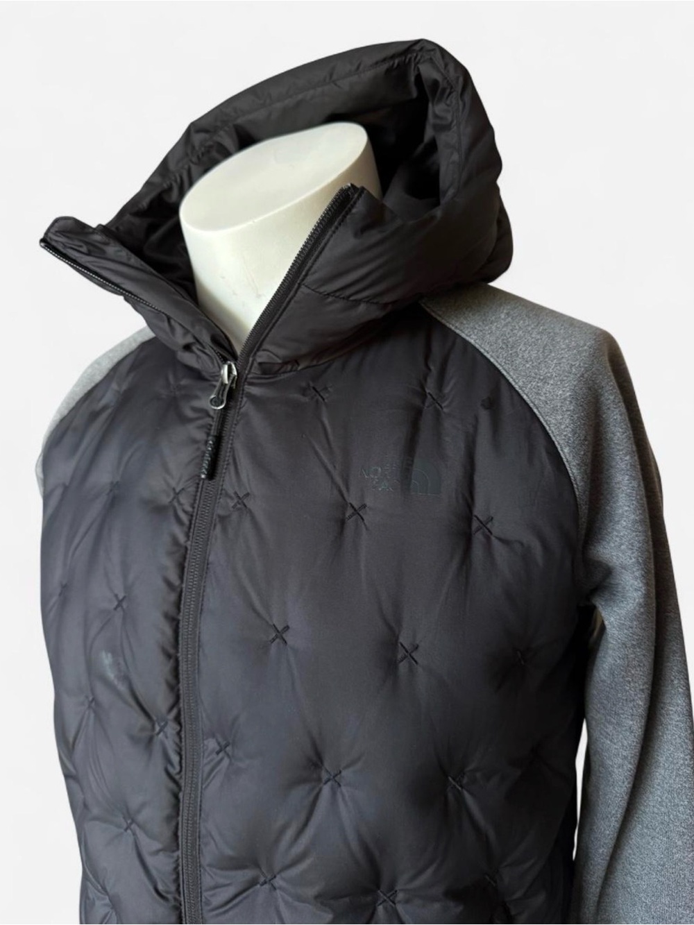 The North Face Women’s Black Puffer Jacket with Gray Sleeves